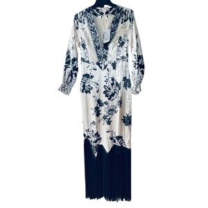 Chic Black and Cream Tassel Floral Dress